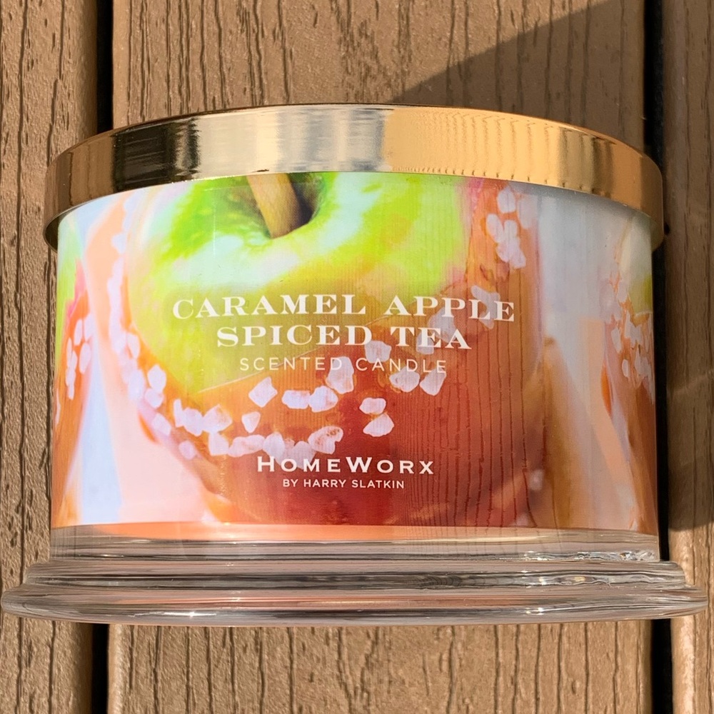 🆕HARRY SLATKIN HOMEWORX “CARAMEL APPLE SPICED TEA” 18oz 4-WICK CANDLE NWT!!!